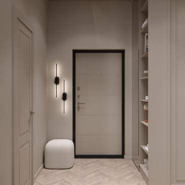 Интерьер прихожей с проходной и с подсветкой  смотреть на Basicdecor