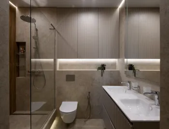 Интерьер ванной с нишей с подсветкой и с подсветкой  смотреть на Basicdecor
