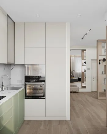 Интерьер кухни с кухней-нишей в современном стиле смотреть на Basicdecor