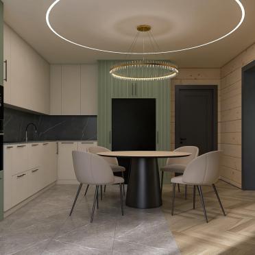 Интерьер кухни cветильниками над кроватью и с подсветкой  смотреть на Basicdecor