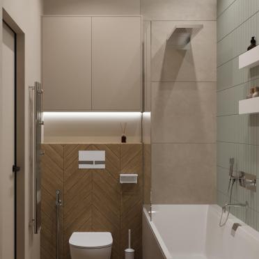 Интерьер ванной cовмещенным санузлом  смотреть на Basicdecor