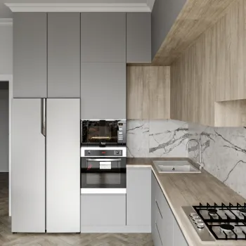 Интерьер кухни с угловой кухней  смотреть на Basicdecor