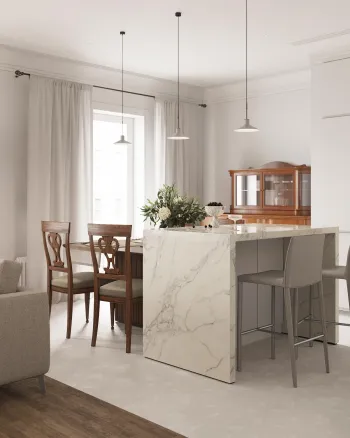Интерьер кухни c островом  смотреть на Basicdecor