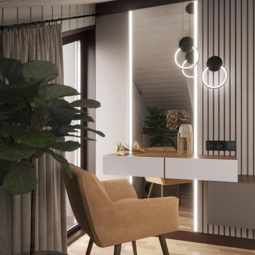 Интерьер гостиной c подсветкой  смотреть на Basicdecor