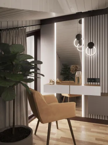 Интерьер гостиной c подсветкой  смотреть на Basicdecor