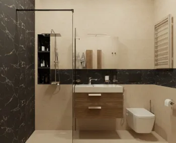 Интерьер ванной в современном стиле смотреть на Basicdecor