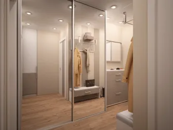 Интерьер прихожей с зеркалом на двери в современном стиле смотреть на Basicdecor
