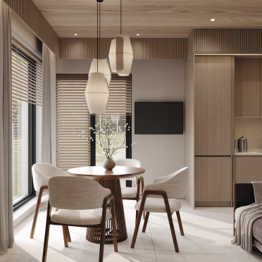 Интерьер гостиной с жалюзи  смотреть на Basicdecor
