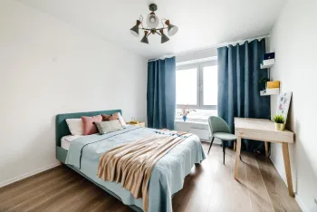 Интерьер спальни c рабочим местом  смотреть на Basicdecor