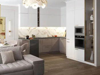 Интерьер кухни с без окна  смотреть на Basicdecor