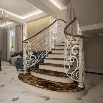 Интерьер с лестницей  смотреть на Basicdecor