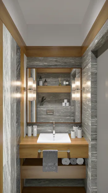 Интерьер ванной в современном стиле смотреть на Basicdecor