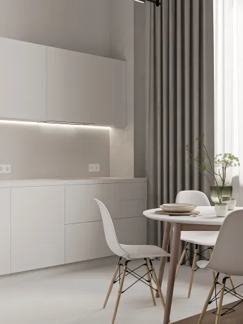 Интерьер кухни с нишей с подсветкой и с подсветкой  смотреть на Basicdecor