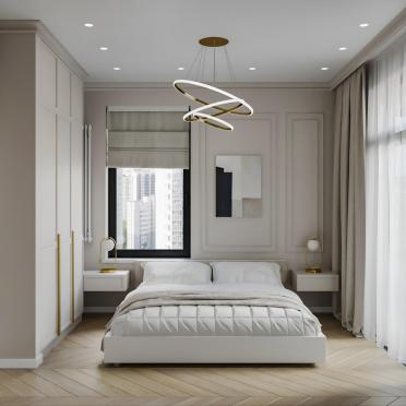 Интерьер спальни cветильниками над кроватью  смотреть на Basicdecor