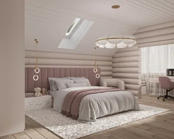 Интерьер детской cветильниками над кроватью  смотреть на Basicdecor