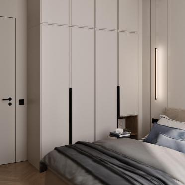 Интерьер спальни с шкафом у кровати  смотреть на Basicdecor