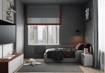 Интерьер детской с жалюзи и дверными жалюзи  смотреть на Basicdecor