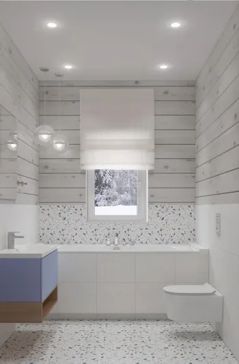 Интерьер ванной с жалюзи в провансе смотреть на Basicdecor