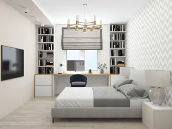 Интерьер спальни cветильниками над кроватью  смотреть на Basicdecor