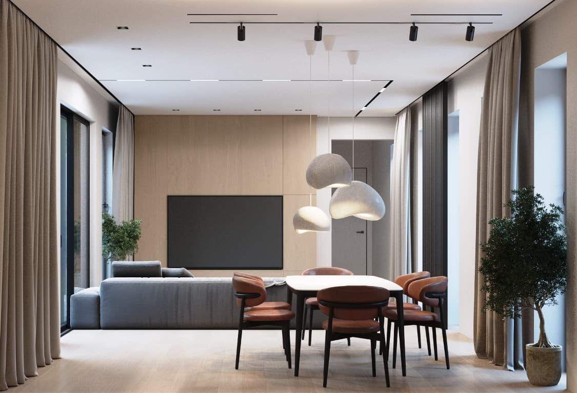 Интерьер столовой, проект «Зеленая долина» Интерьер столовой смотреть на Basicdecor