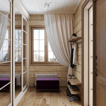 Интерьер прихожей с в деревянном доме  смотреть на Basicdecor