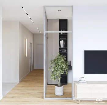 Интерьер с перегородкой раздвижной  смотреть на Basicdecor
