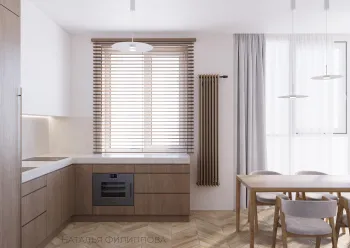 Интерьер кухни с жалюзи  смотреть на Basicdecor