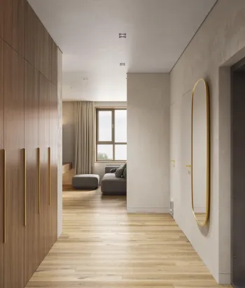 Интерьер прихожей с зеркалом на двери  смотреть на Basicdecor