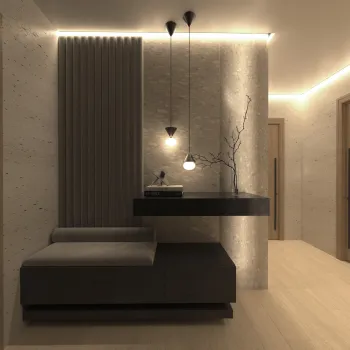 Интерьер с нишей с подсветкой и с подсветкой  смотреть на Basicdecor