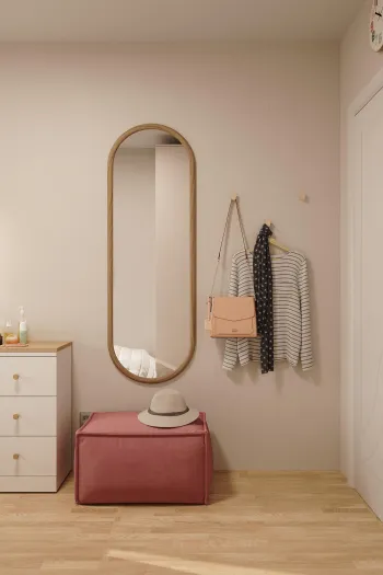 Интерьер детской с зеркалом на двери  смотреть на Basicdecor