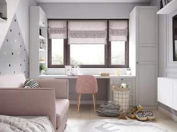 Интерьер детской c рабочим местом в классическом стиле смотреть на Basicdecor