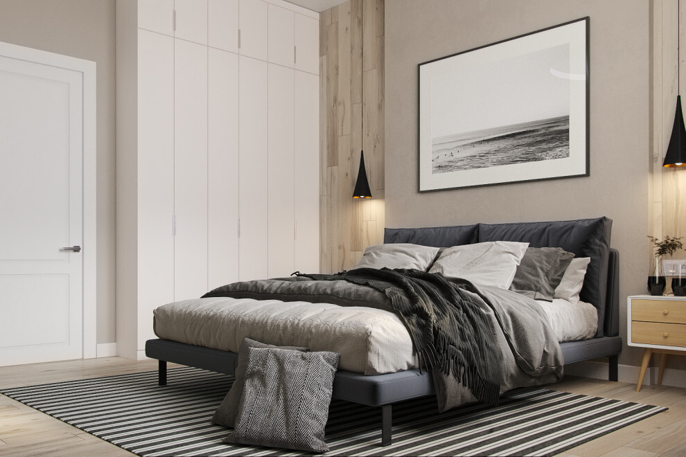 Интерьер спальни в скандинавском стиле