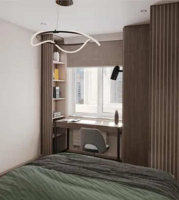 Интерьер спальни cветильниками над кроватью  смотреть на Basicdecor