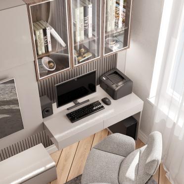 Интерьер c рабочим местом в современном стиле смотреть на Basicdecor