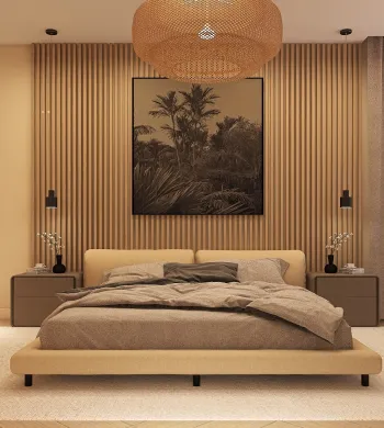 Интерьер спальни cветильниками над кроватью  смотреть на Basicdecor