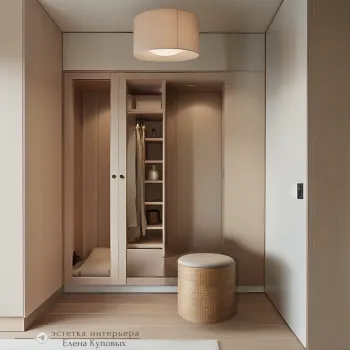 Интерьер гардеробной cветильниками над кроватью  смотреть на Basicdecor