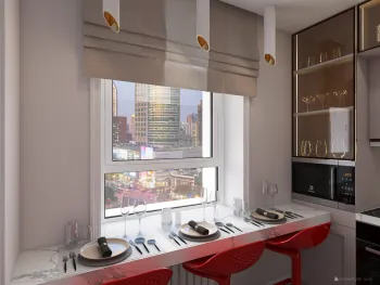 Интерьер кухни с жалюзи  смотреть на Basicdecor