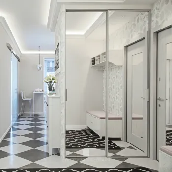 Интерьер прихожей с зеркалом на двери в современном стиле смотреть на Basicdecor