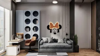 Интерьер гостиной c рабочим местом  смотреть на Basicdecor