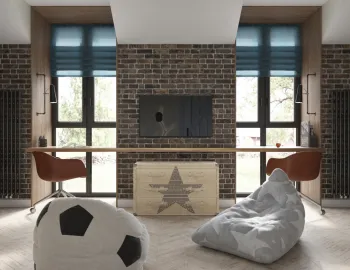 Интерьер детской c рабочим местом  смотреть на Basicdecor
