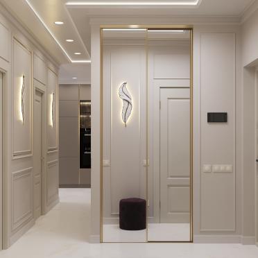 Интерьер с зеркалом на двери  смотреть на Basicdecor