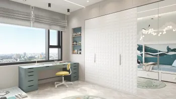 Интерьер детской c рабочим местом в современном стиле смотреть на Basicdecor