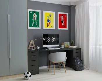Интерьер детской c рабочим местом в неоклассике смотреть на Basicdecor