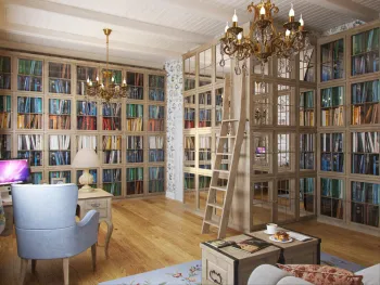 Интерьер c рабочим местом в классическом стиле смотреть на Basicdecor