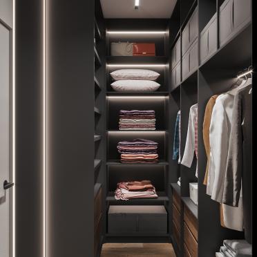Интерьер гардеробной с гардеробной в современном стиле смотреть на Basicdecor