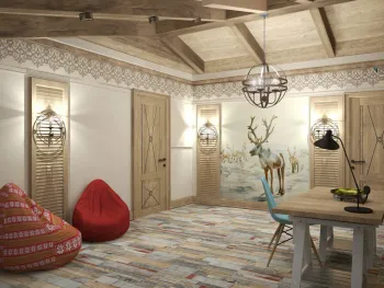 Интерьер с в деревянном доме в современном стиле смотреть на Basicdecor