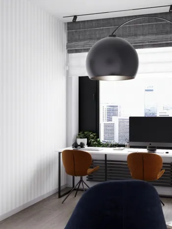 Интерьер c рабочим местом в современном стиле смотреть на Basicdecor