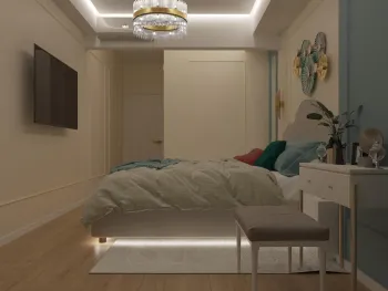 Интерьер спальни cветильниками над кроватью  смотреть на Basicdecor