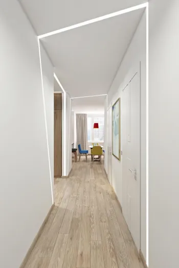 Интерьер cветовыми линиями в современном стиле смотреть на Basicdecor