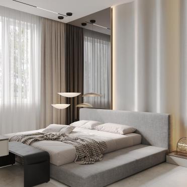 Интерьер спальни cветильниками над кроватью  смотреть на Basicdecor
